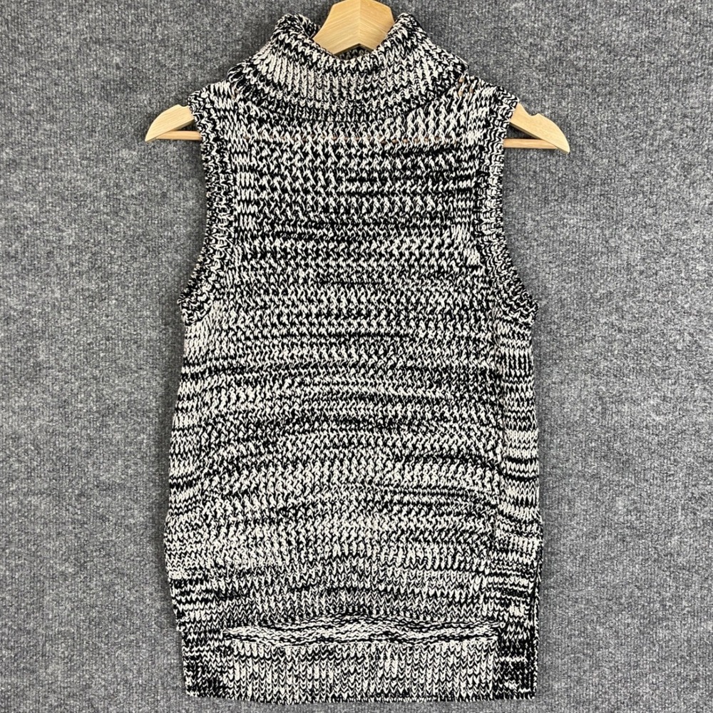 Derek Lam 10 Crosby Sleeveless Sweater Womens Medium Black White Excellent Knit